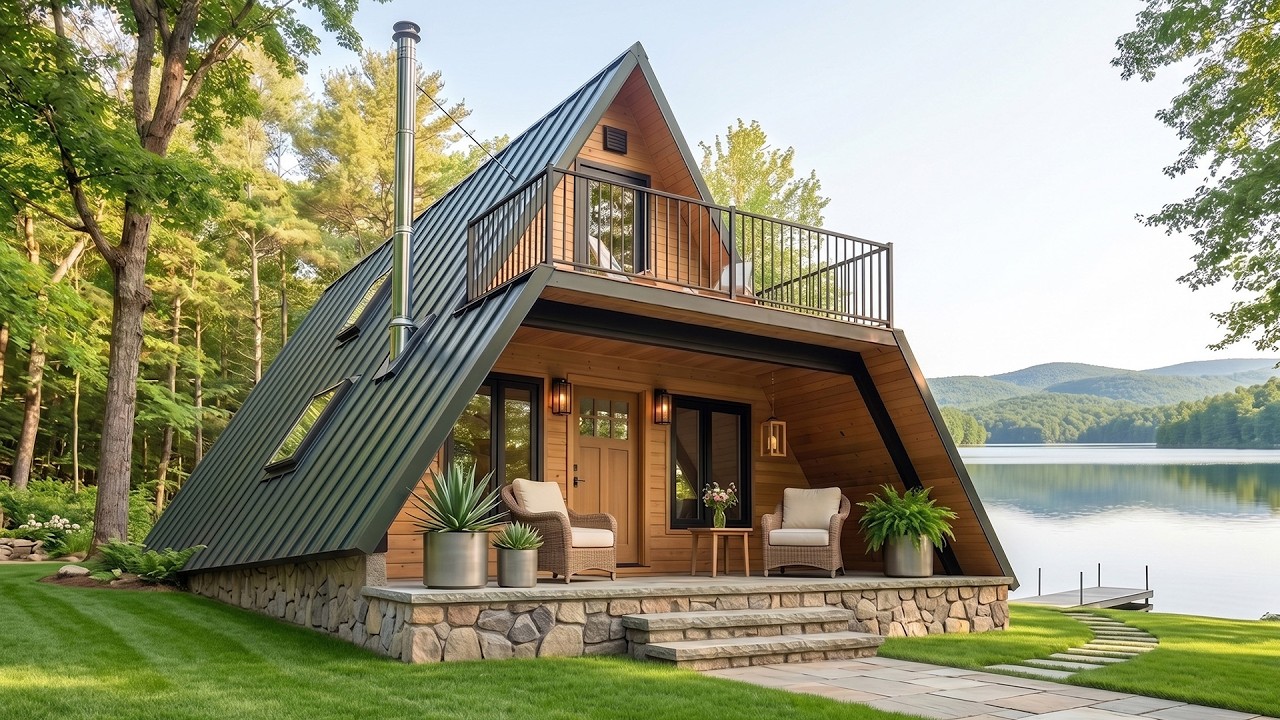 Modern A-Frame Cabin Design | Cozy Cabin Vibes MTD93