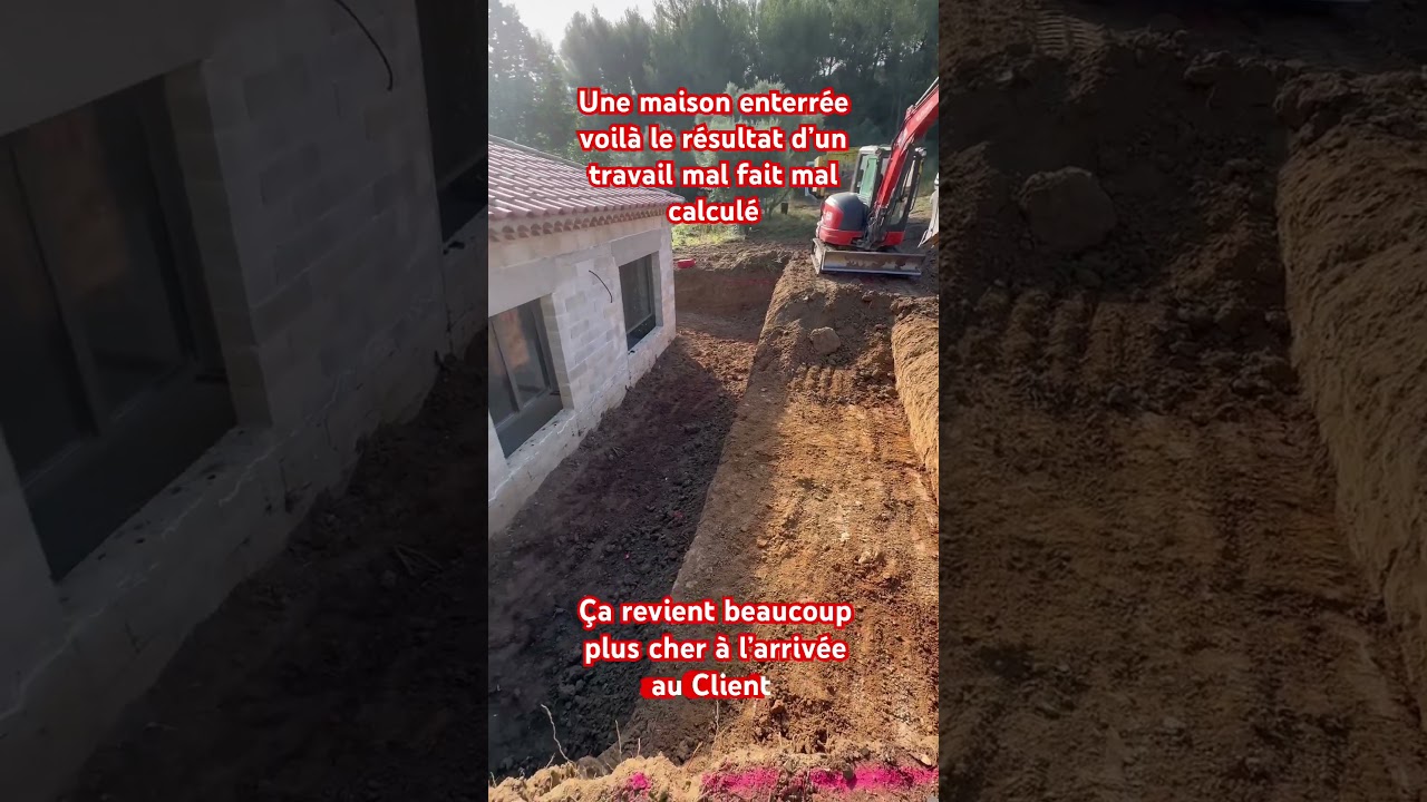 Voilà le résultat d’un travail pas fait correctement, une maison enterrée erreur de calcul ￼#macon