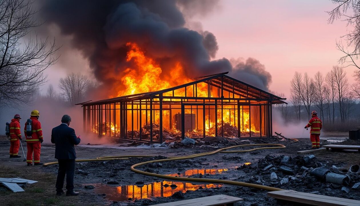un incendie s'est déclaré sur le chantier d'une maison d'assistantes maternelles dans les deux-sèvres. les enquêteurs privilégient la piste d'un acte volontaire.